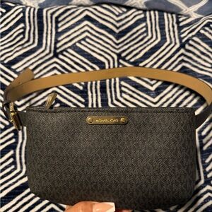 Michael Kors Black Charcoal Belt / Crossbody Purse